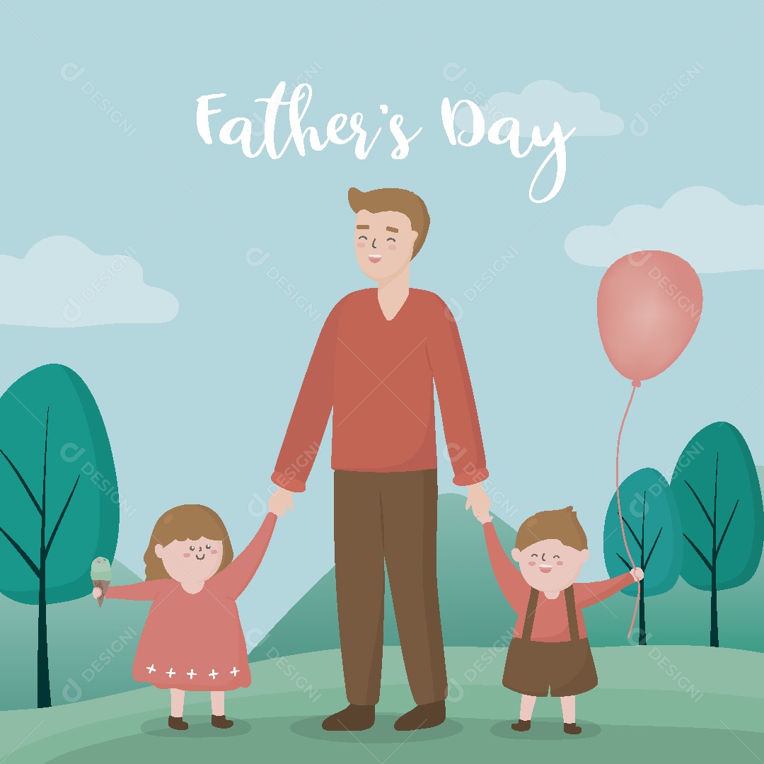 Feliz Dia dos Pais dos Animais Ilustração Vetor EPS