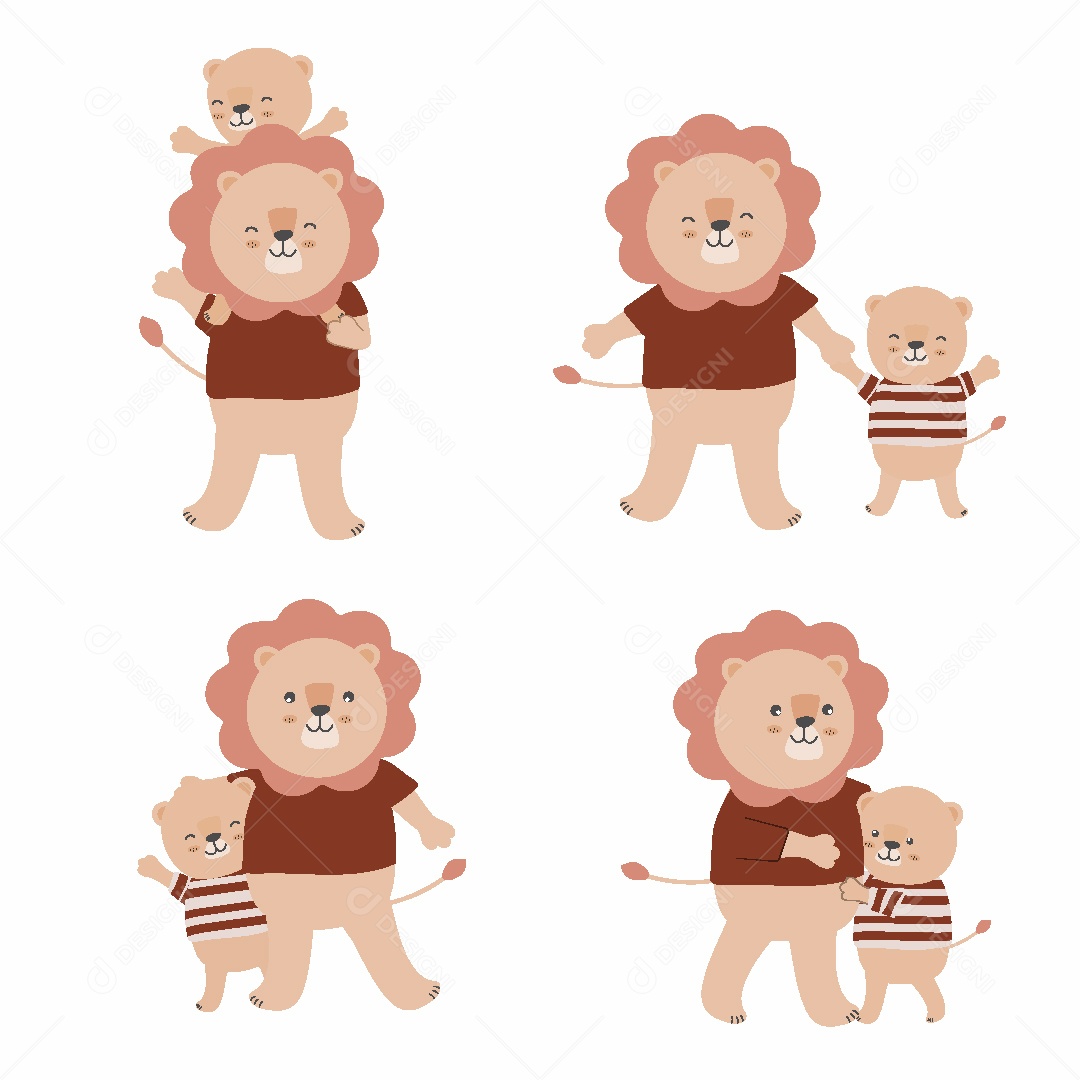 Feliz Dia dos Pais dos Animais Ilustração Vetor EPS