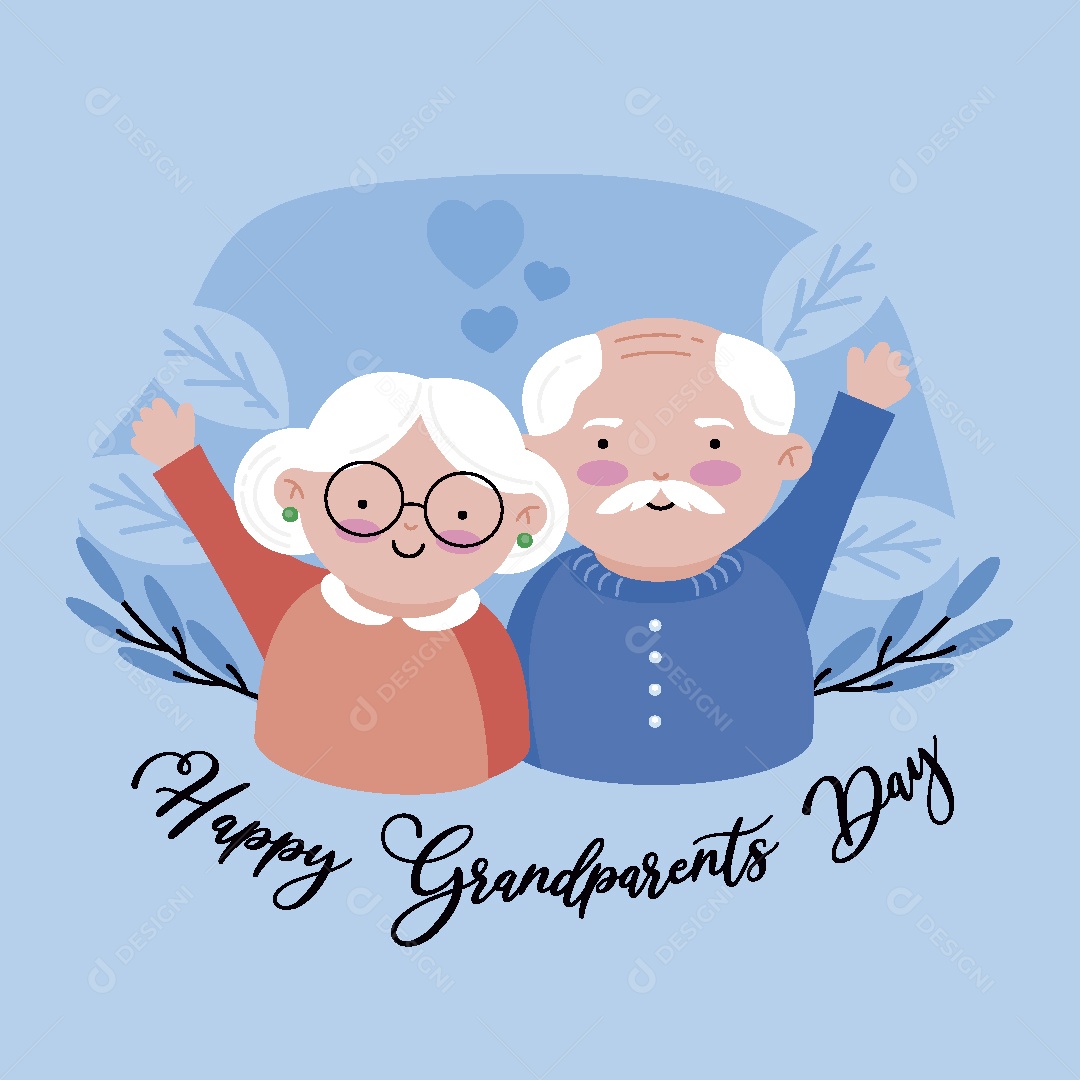 Feliz Dia dos Avós Ilustração Vetor EPS