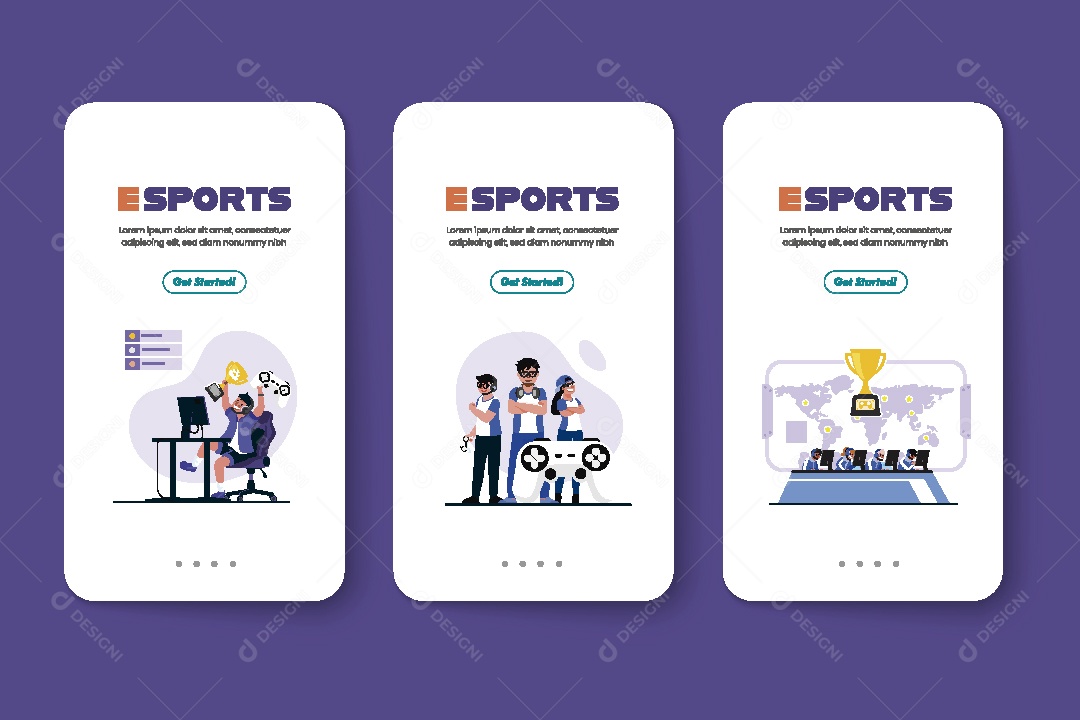 Atletas de Esportes Virtuais Ilustração Vetor EPS