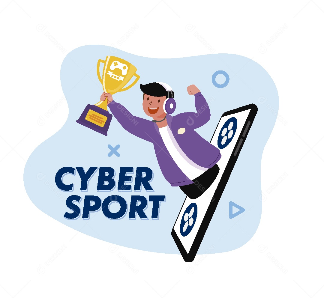 Atletas de Esportes Virtuais Ilustração Vetor EPS