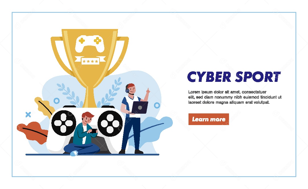 Atletas de Esportes Virtuais Ilustração Vetor EPS