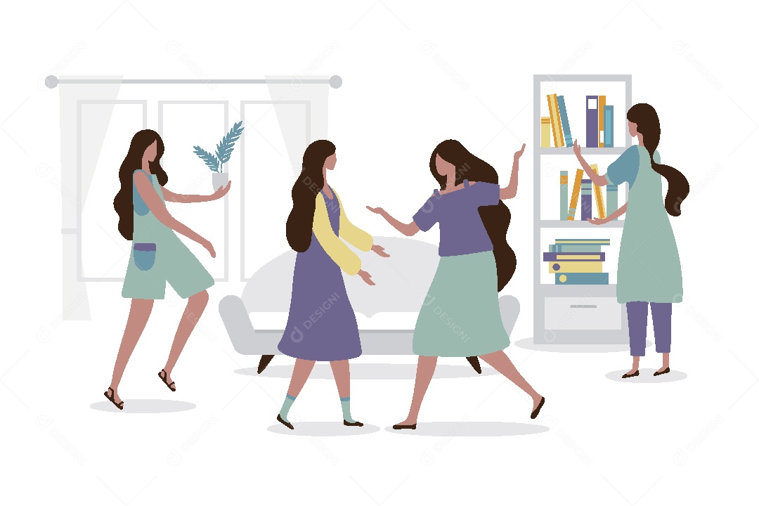 Mulheres se Encontrando ilustração Vetor EPS