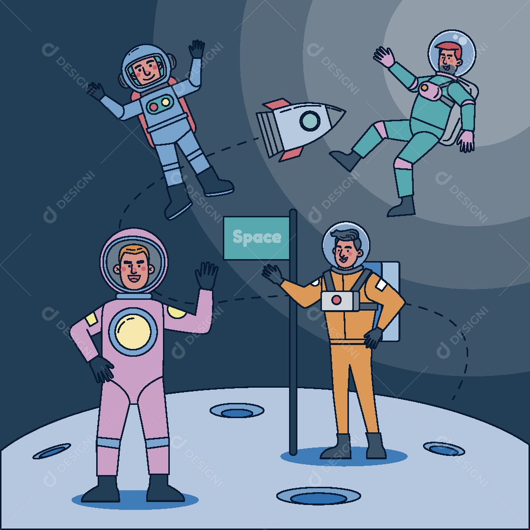 Astronauta Ilustração Vetor EPS