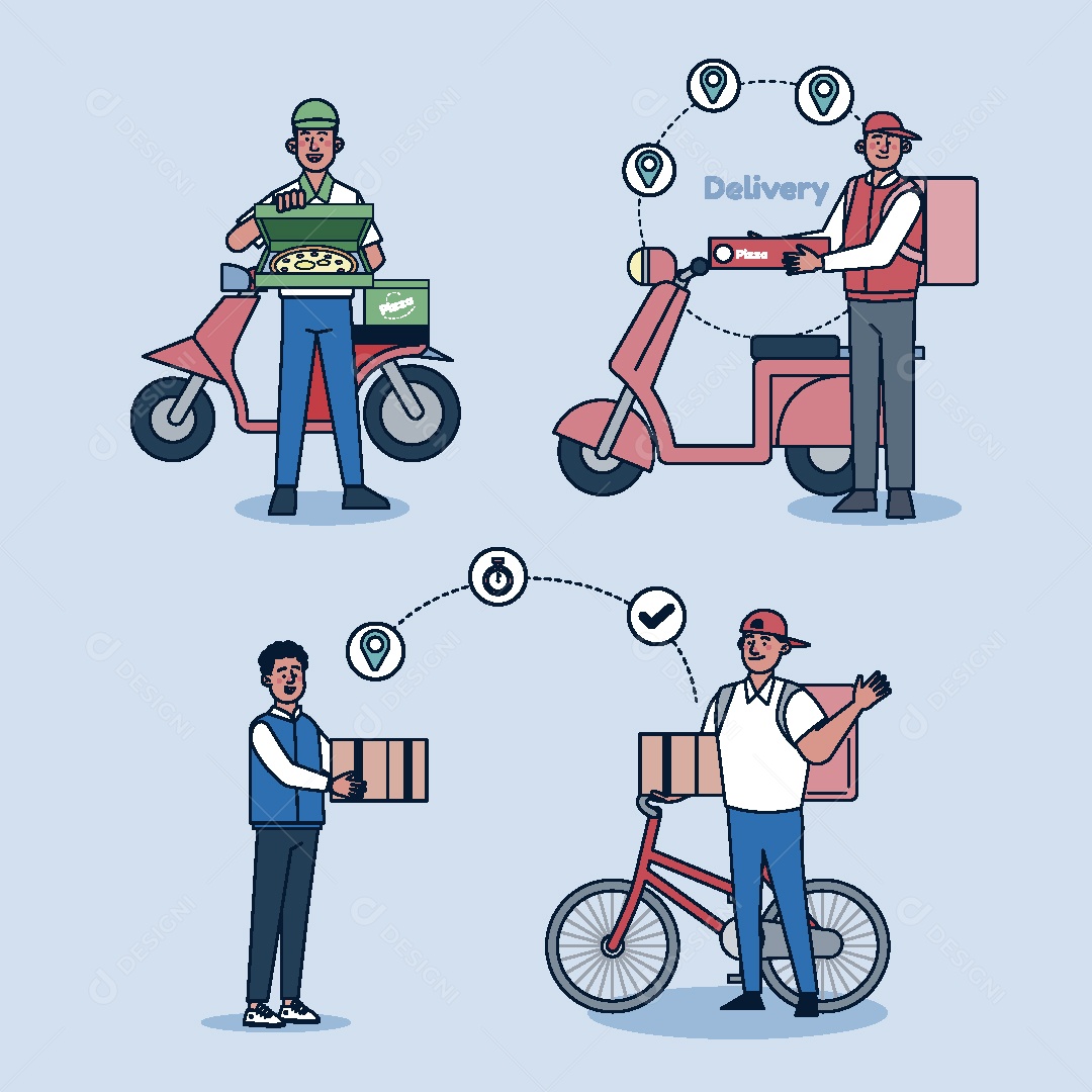 Serviço de Entrega Ilustração Vetor EPS