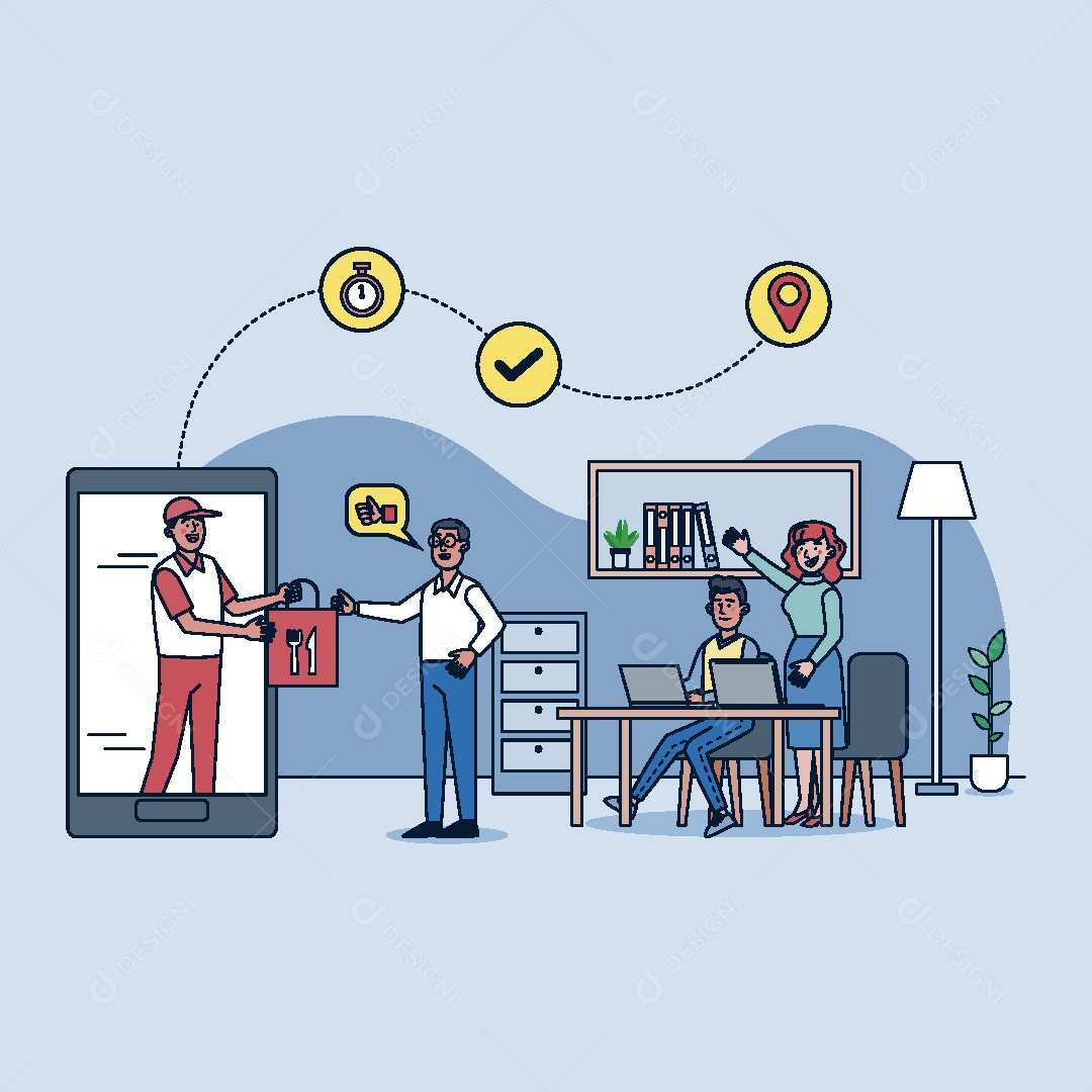 Entrega Online Ilustração Vetor EPS