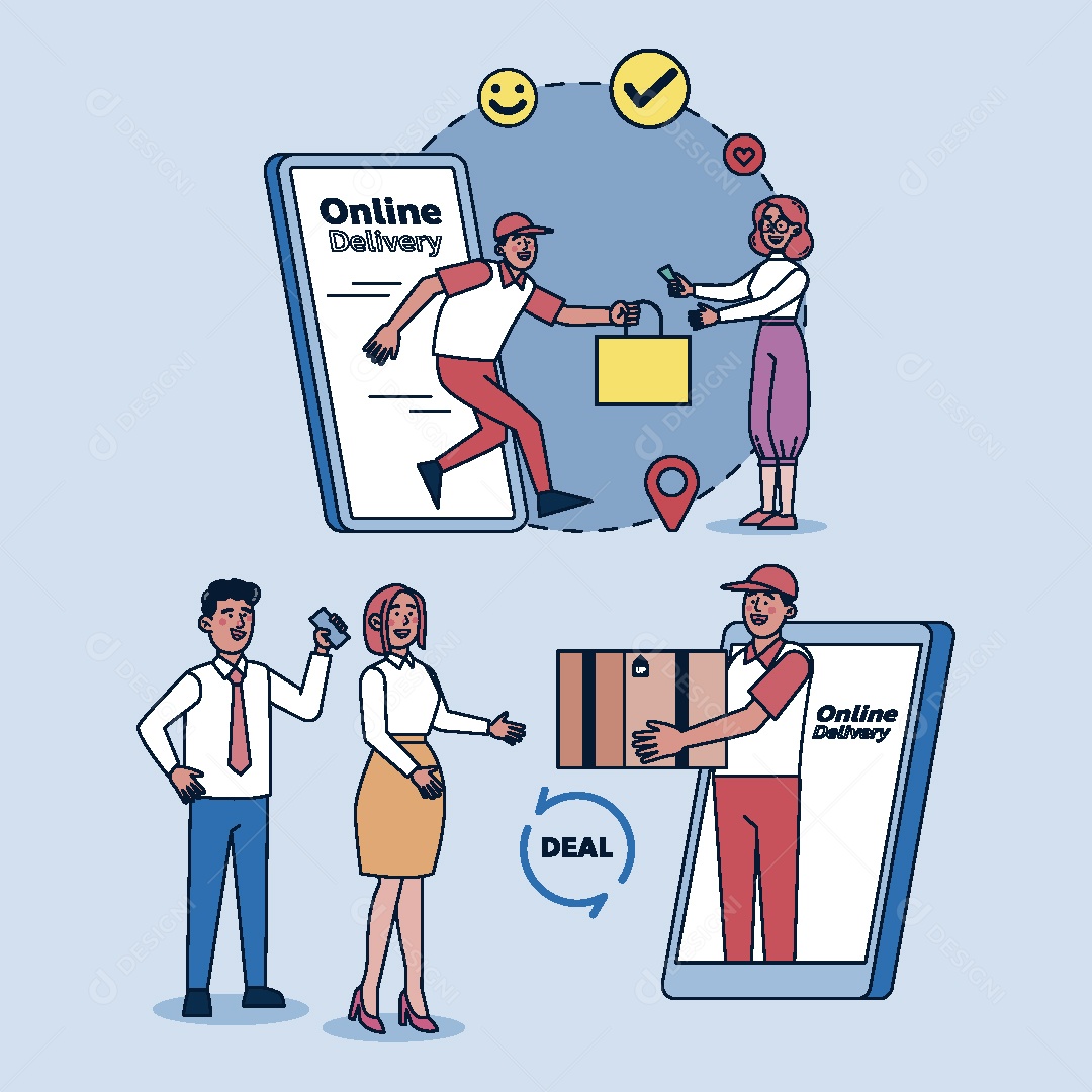 Entrega Online Ilustração Vetor EPS
