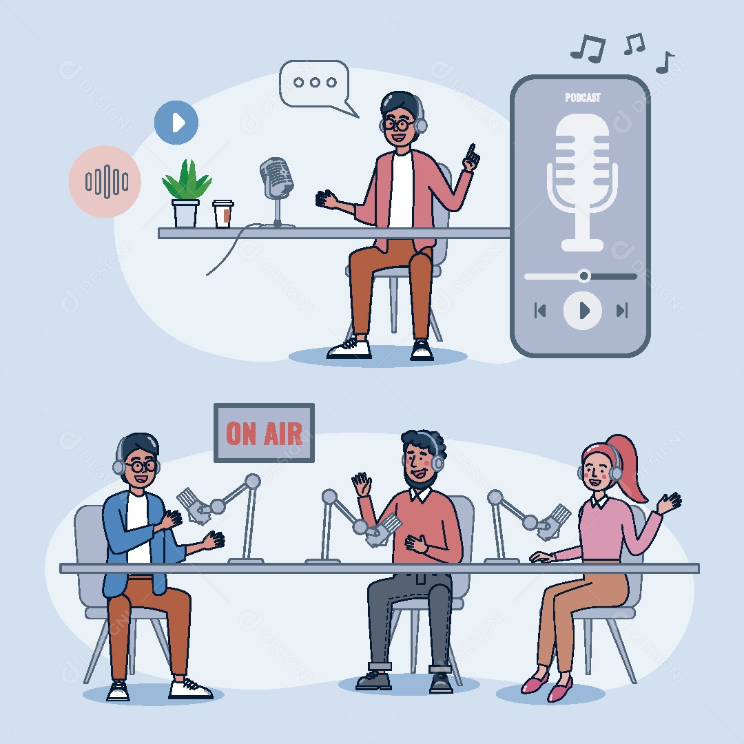 Podcast Ilustração Vetor EPS