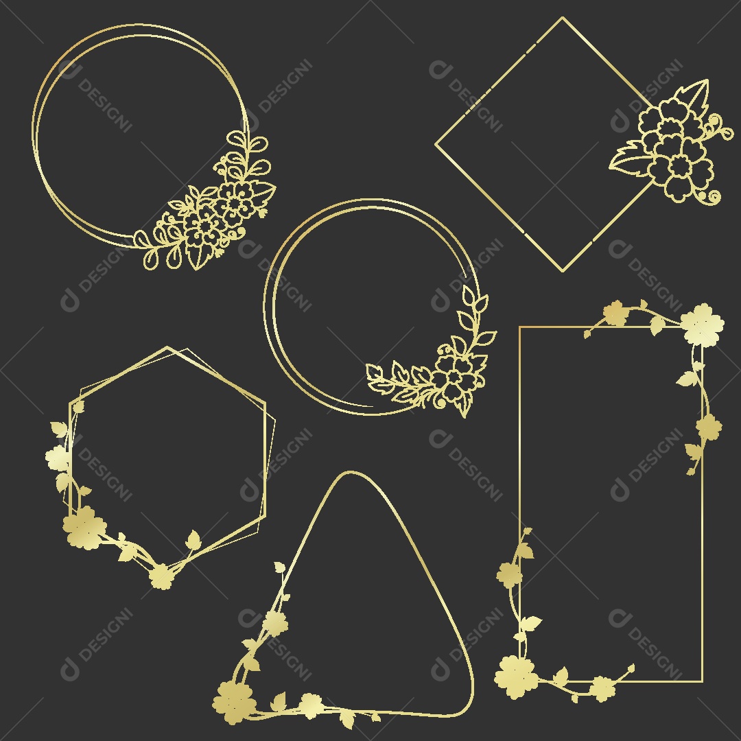 Conjunto de Molduras Ilustração Vetor EPS