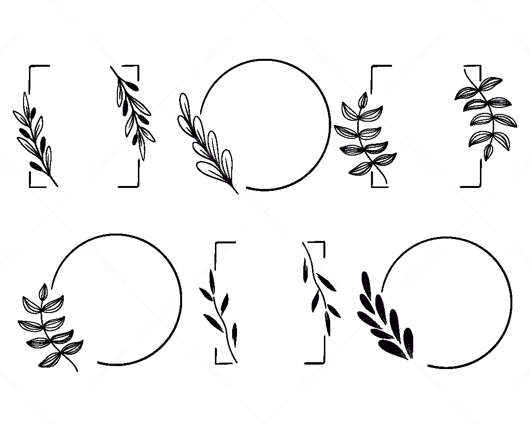 Conjunto de Molduras Ilustração Vetor EPS