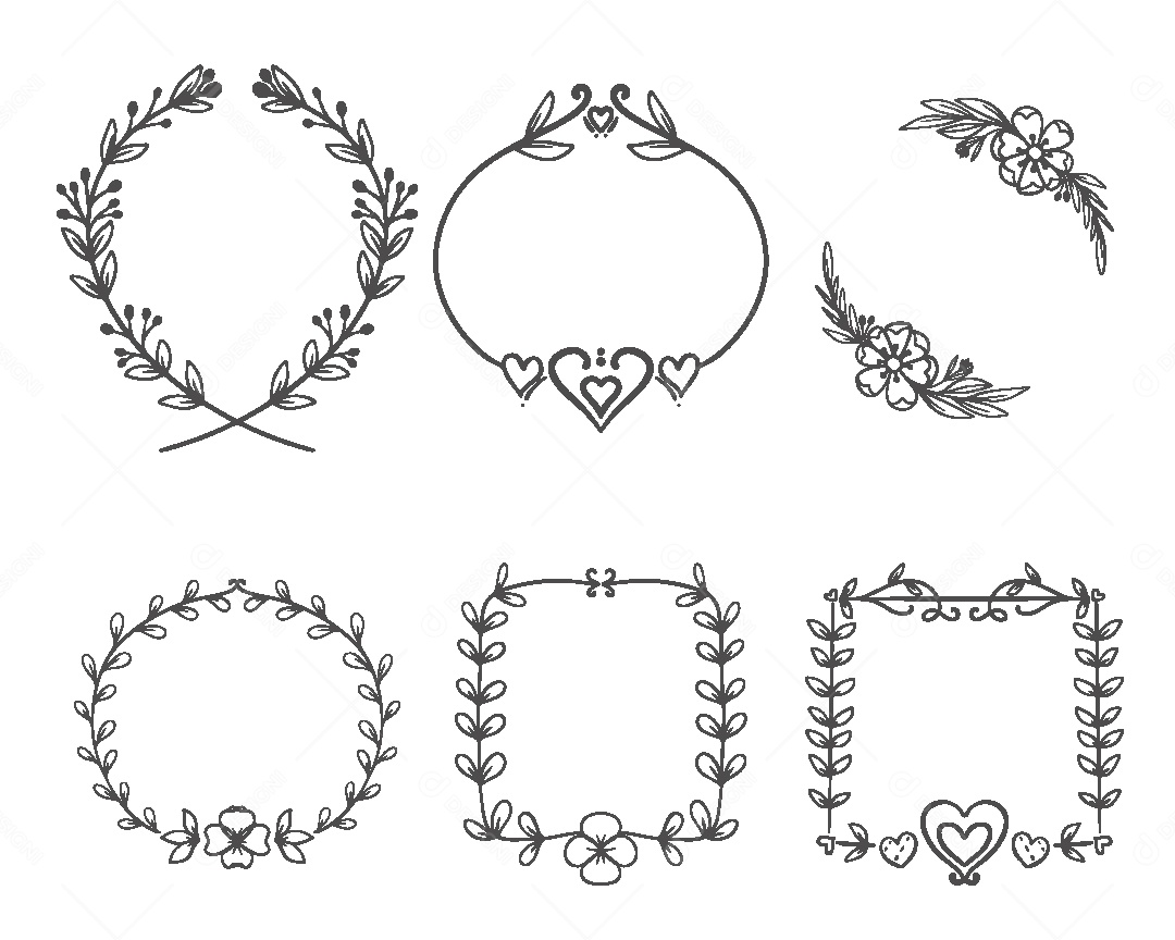 Conjunto de Molduras Ilustração Vetor EPS