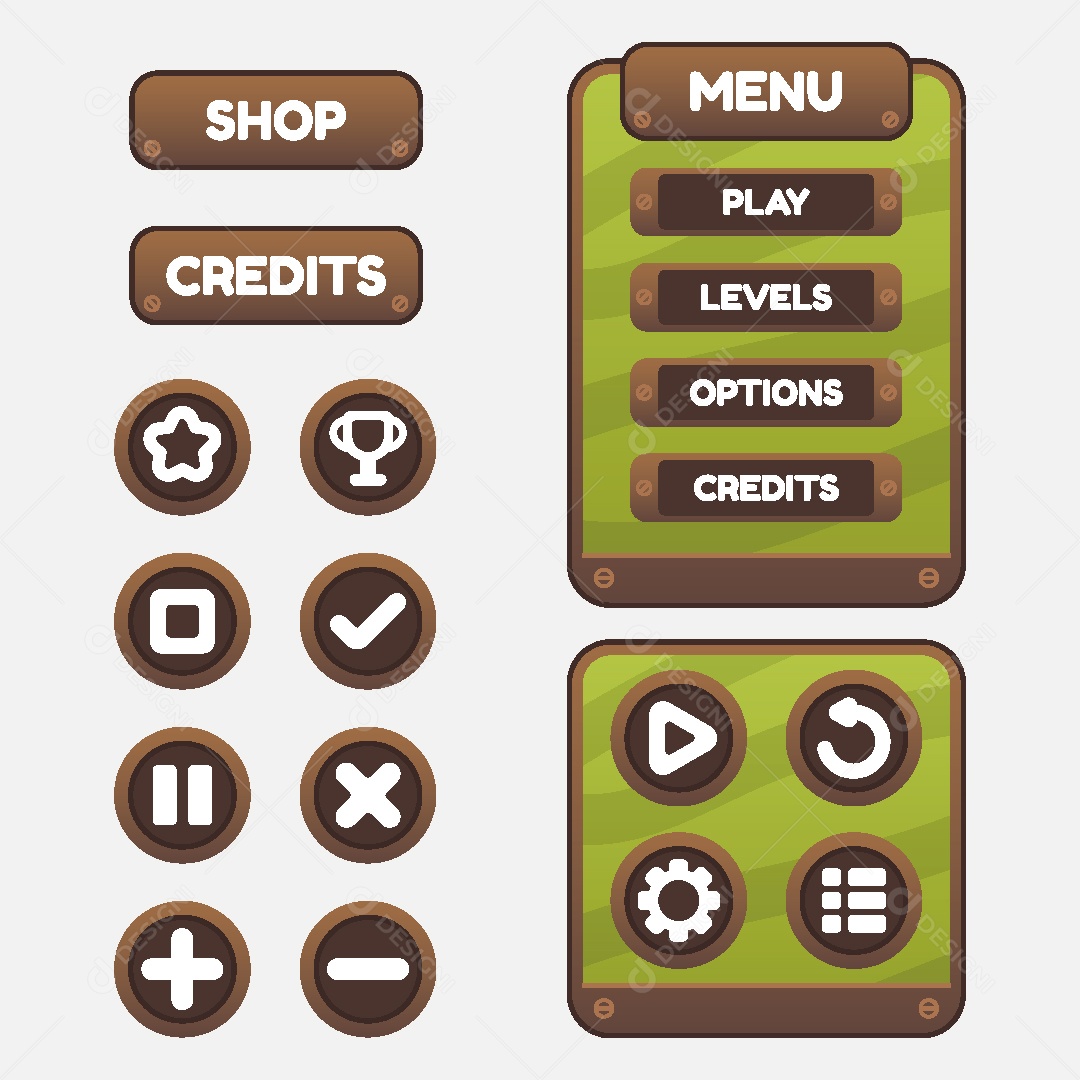 Menu de Games Ilustração Vetor EPS