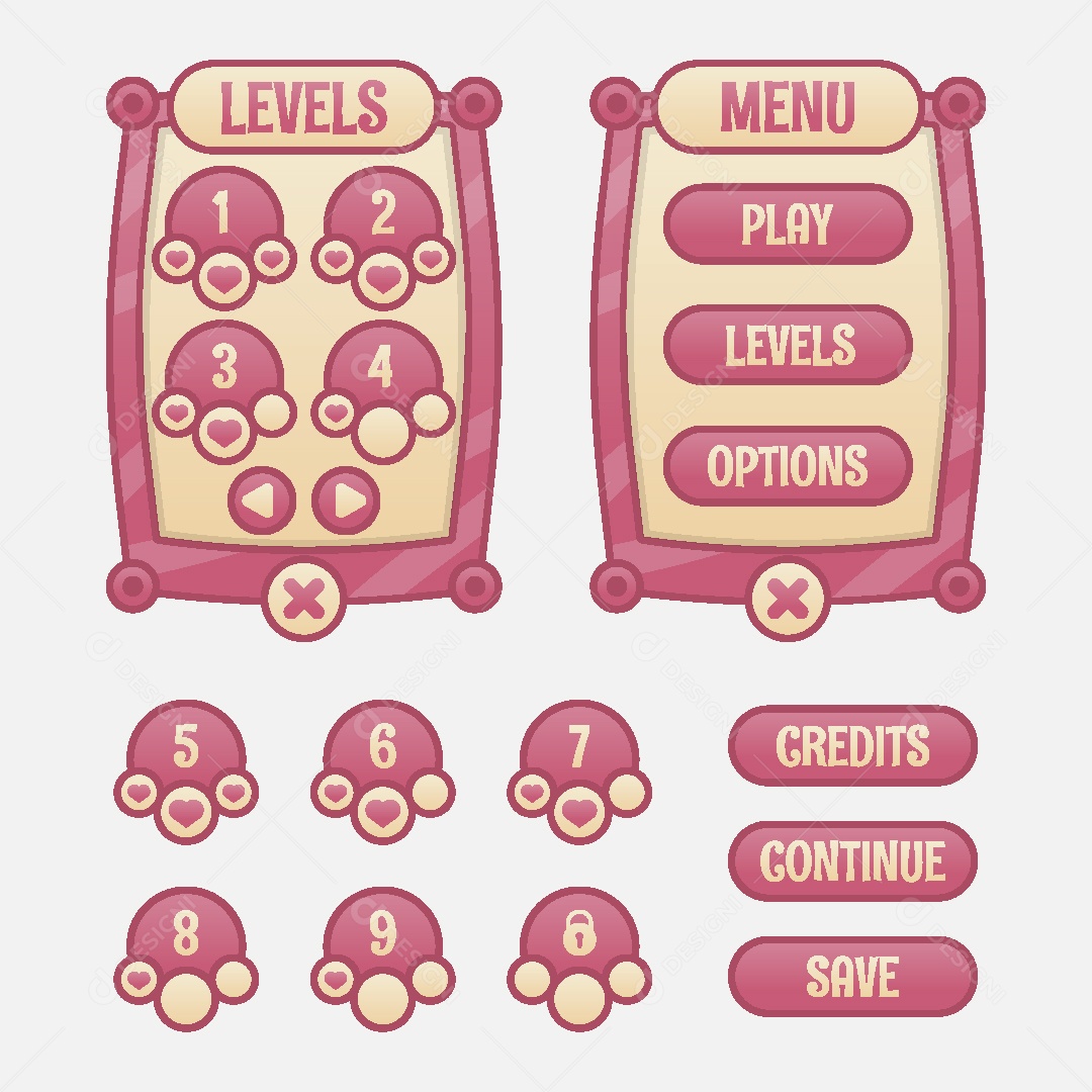Menu de Games Ilustração Vetor EPS