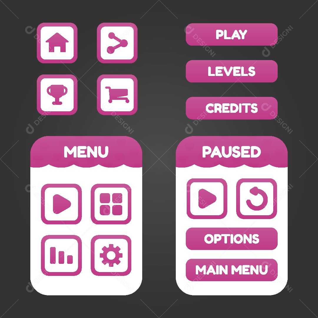 Menu de Games Ilustração Vetor EPS