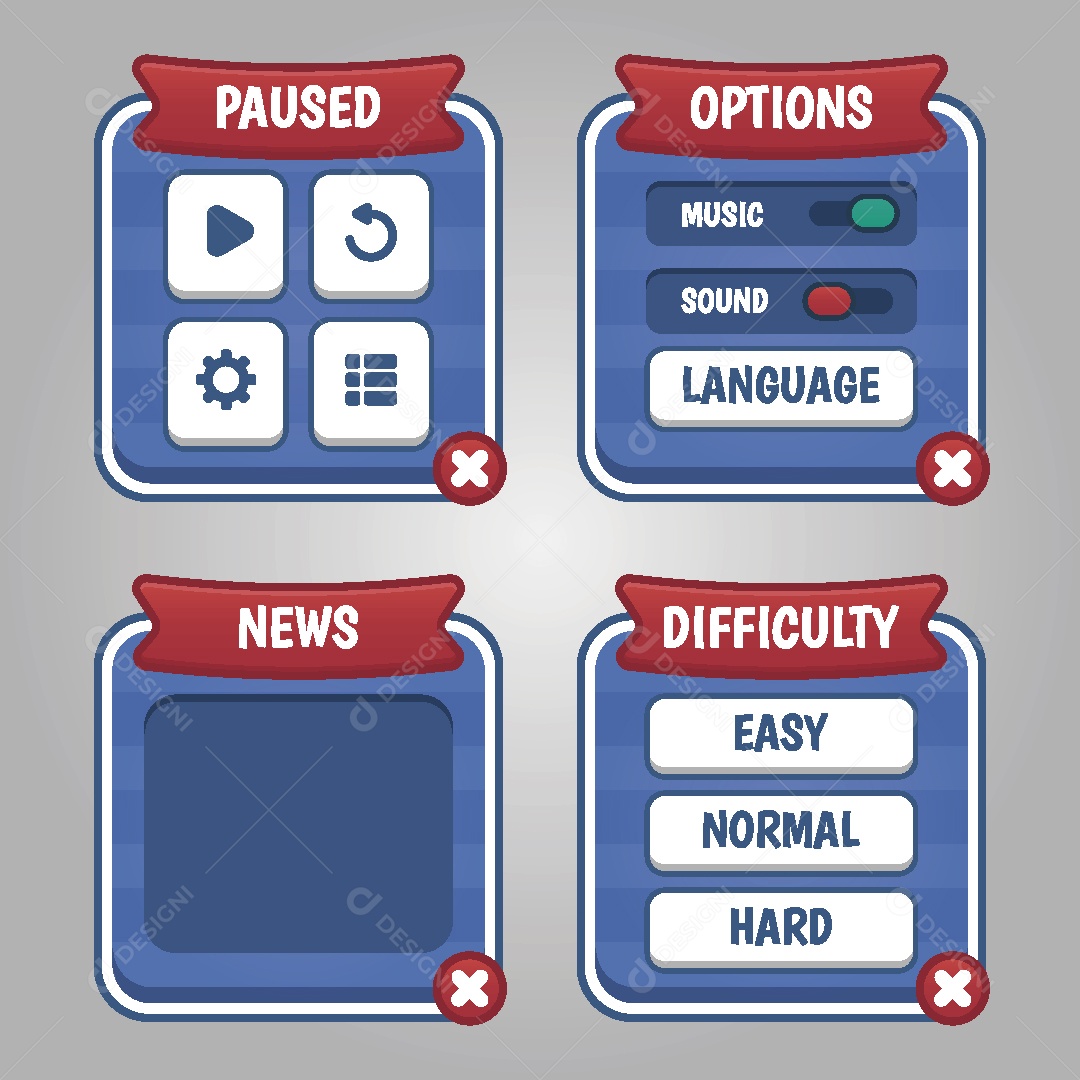 Menu de Games Ilustração Vetor EPS