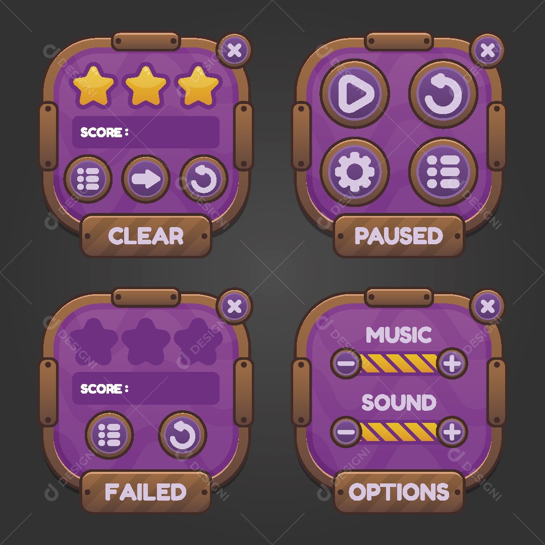 Menu de Games Ilustração Vetor EPS