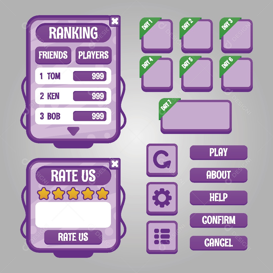 Menu de Games Ilustração Vetor EPS