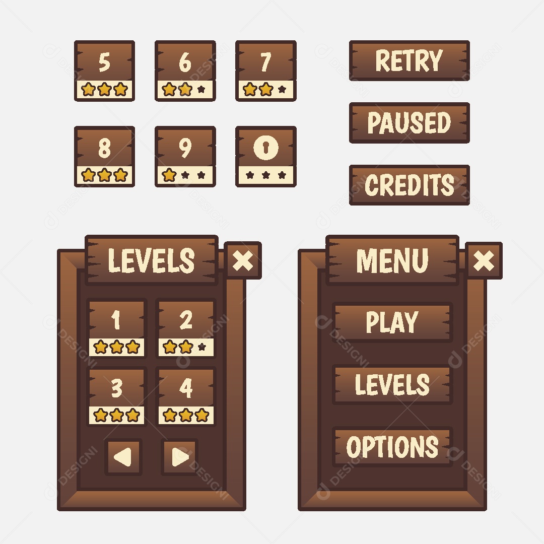 Menu de Games Ilustração Vetor EPS