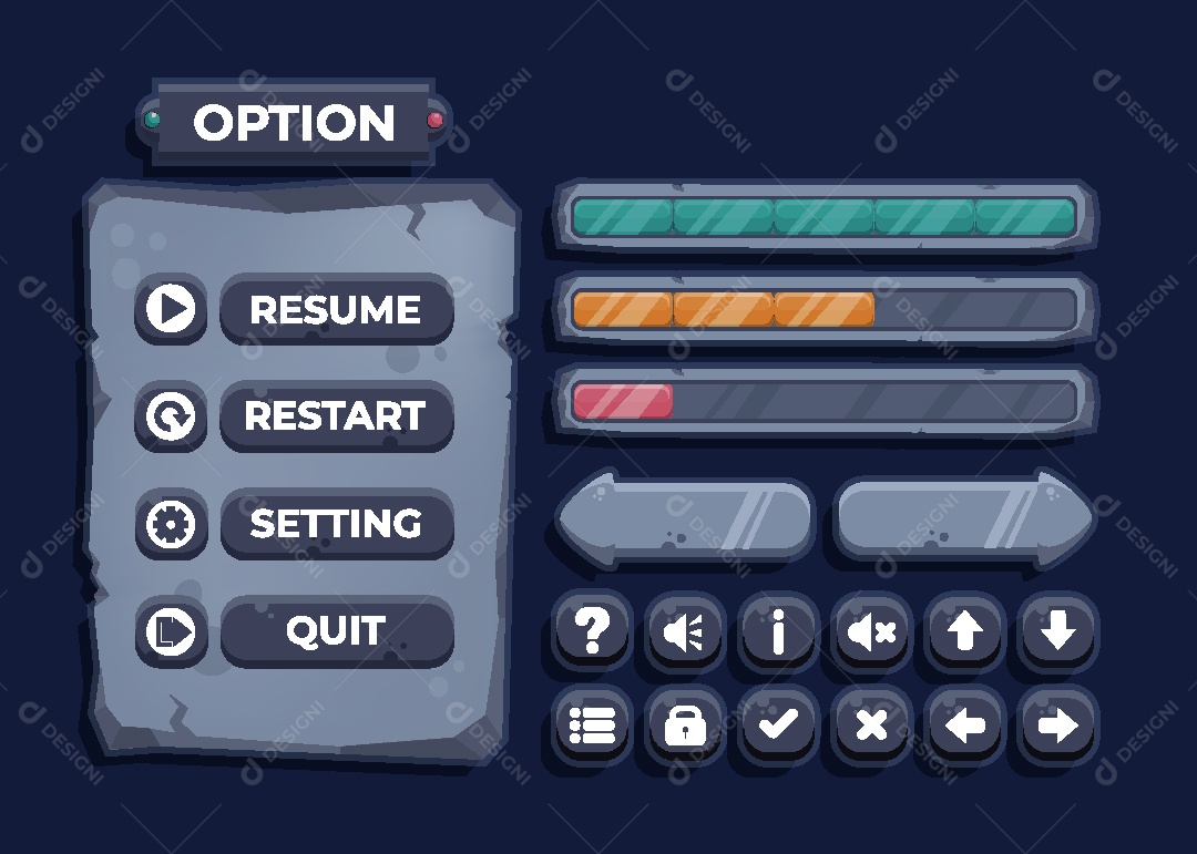 Menu de Games Ilustração Vetor EPS