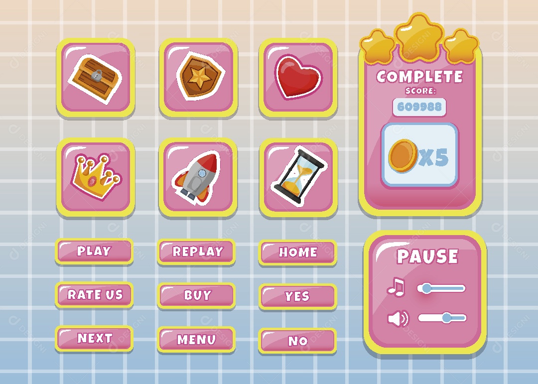 Menu de Games Ilustração Vetor EPS