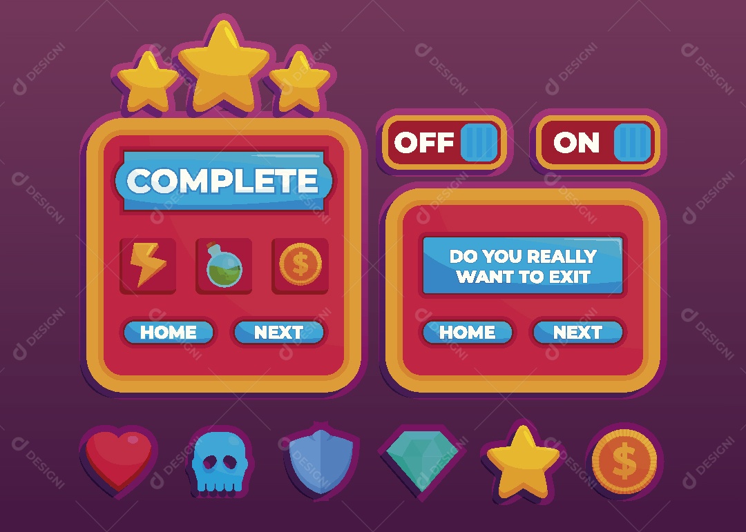 Menu de Games Ilustração Vetor EPS