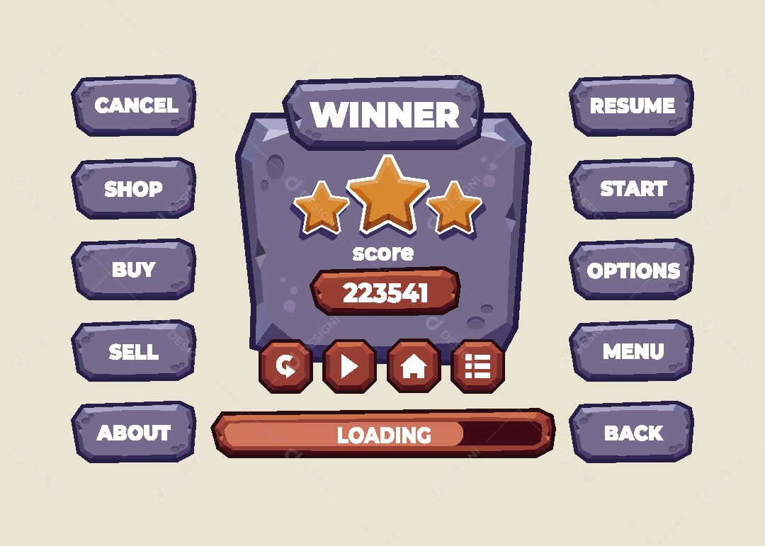 Menu de Games Ilustração Vetor EPS