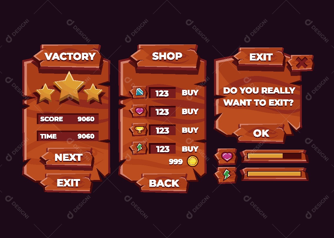 Menu de Games Ilustração Vetor EPS