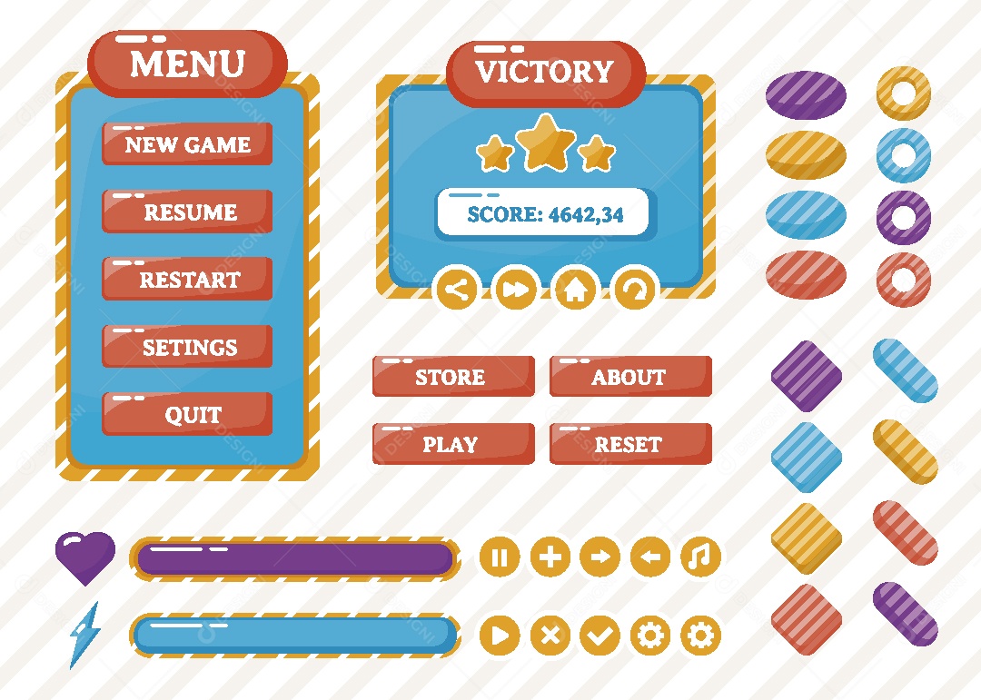 Menu de Games Ilustração Vetor EPS