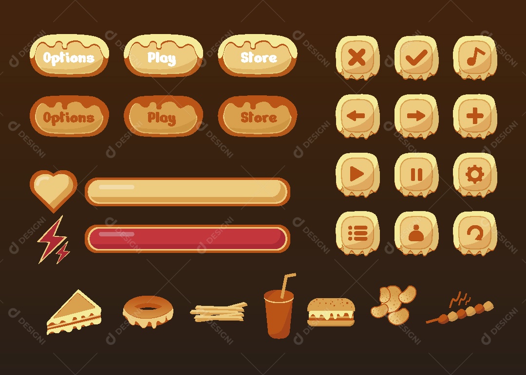 Menu de Games Ilustração Vetor EPS