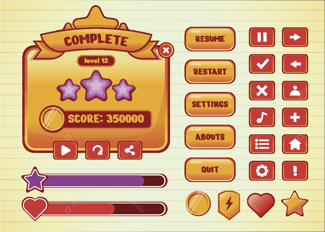 Menu de Games Ilustração Vetor EPS