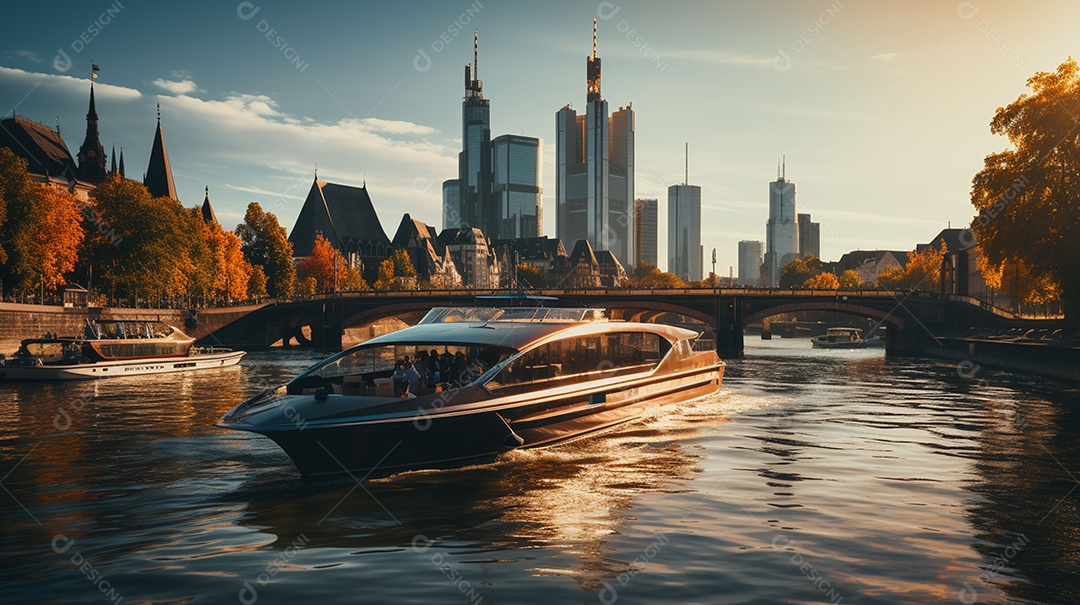 Frankfurt am Main durante o pôr do sol