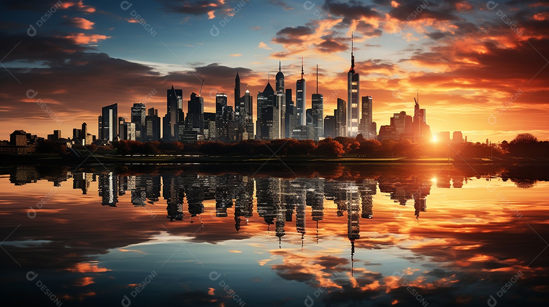 Frankfurt am Main durante o pôr do sol