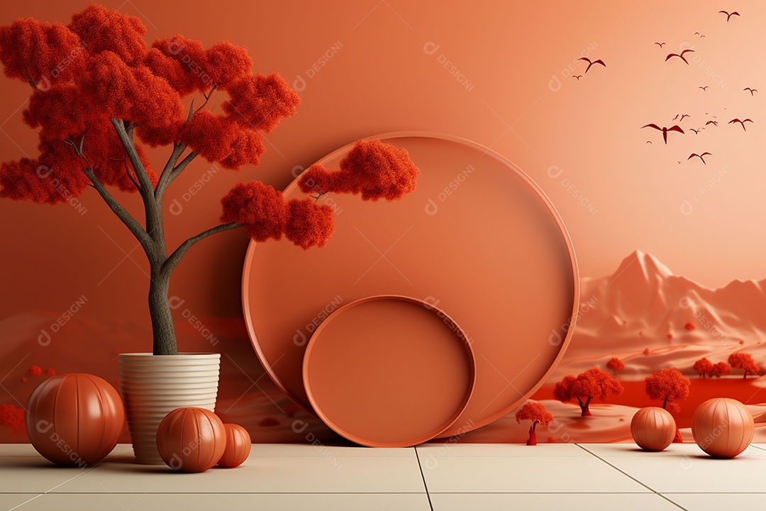 Renderização 3D do design de plano de fundo