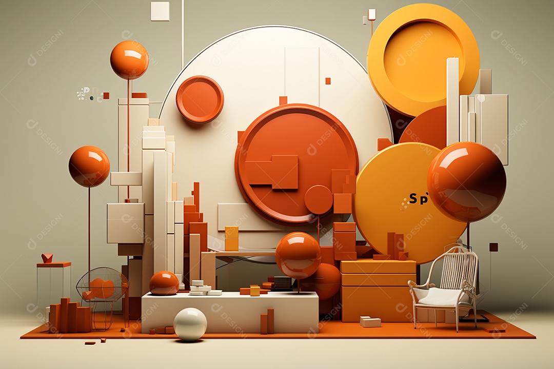 Renderização 3D do design de plano de fundo