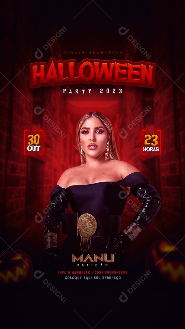 Social Media Story Flyer Halloween Batidão PSD Editável