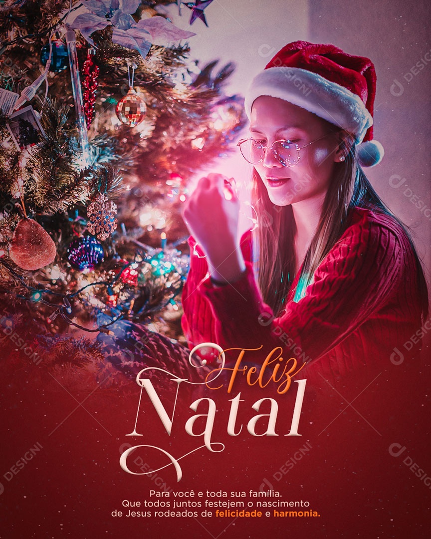 Social Media Story Feliz Natal Felicidade e Harmonia PSD Editável