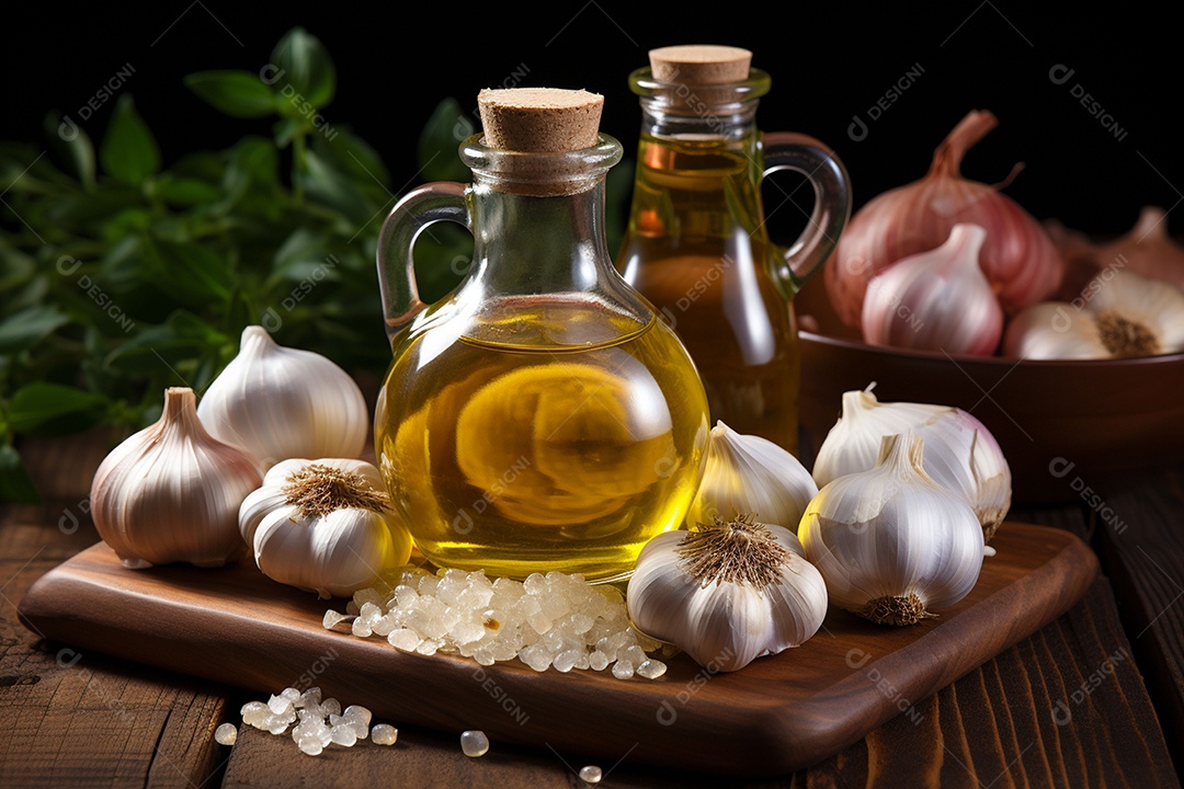 Óleo de alho fresco e saudável