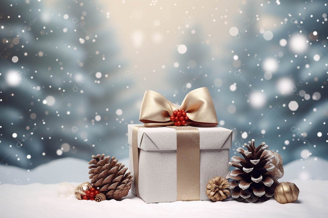 Saudações e decorações de feliz Natal bolas e pinheiros