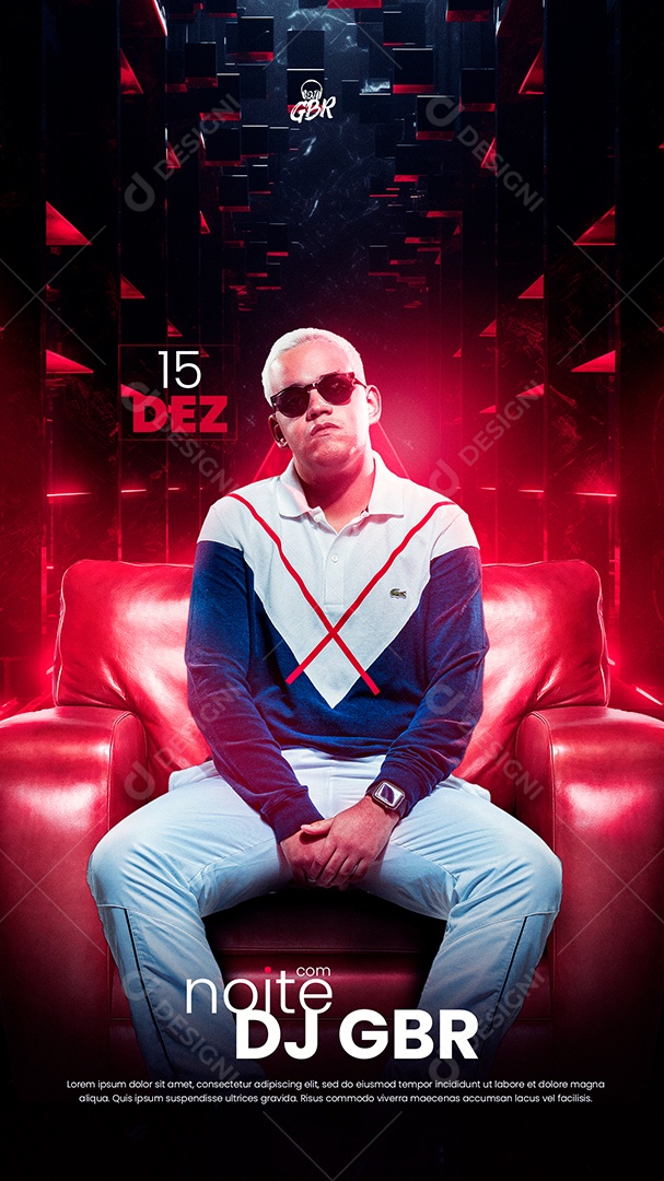 Social Media Flyer Story Funk Noite Com Dj GBR PSD Editável