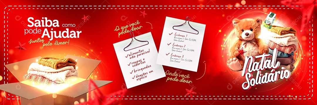 Campanha Publicitária Natal Solidário Carrossel Saiba como Pode Ajudar Juntos pelo Amor Social Media PSD Editável