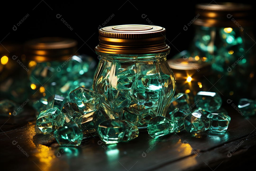 Símbolos de dólar de vidro contra fundo escuro