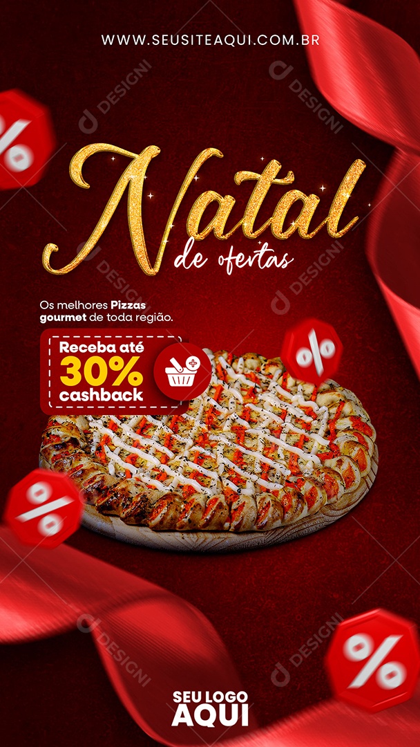Story Natal de Ofertas os Melhores Pizas Goumert de toda Região Social Media PSD Editável