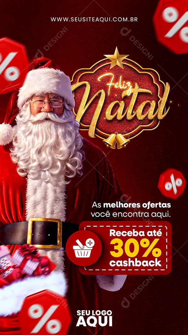 Story Feliz Natal as Melhores Ofertas Você Encontra Aqui Social Media PSD Editável