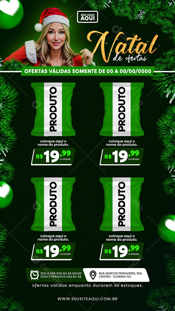 Story Supermercado Natal de ofertas Produto Social Media PSD Editável