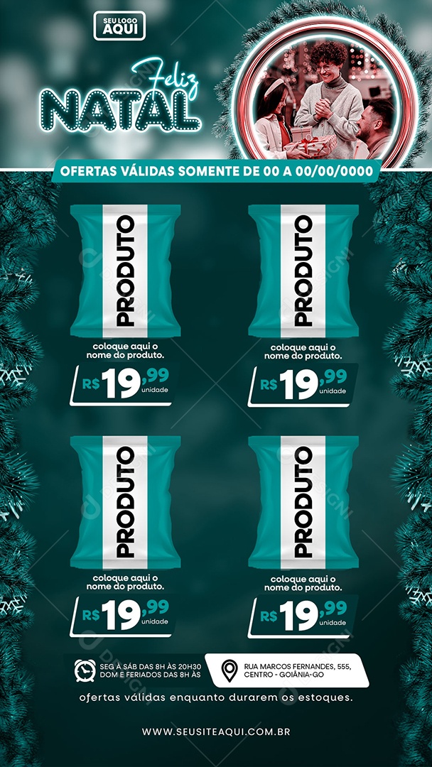 Story Supermercado Feliz Natal Ofertas Produto Social Media PSD Editável