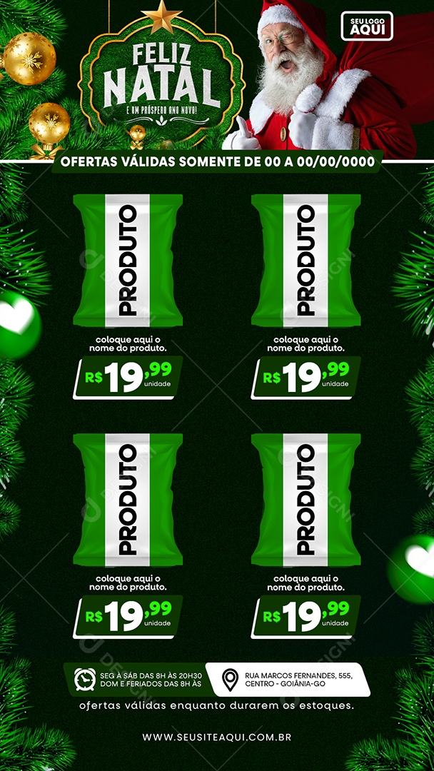 Story Supermercado Feliz Natal E Um Próspero Ano Novo Produto Ofertas Social Media PSD Editável