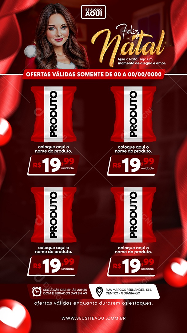 Story Feliz Natal Supermercado Ofertas Produtos Social Media PSD Editável