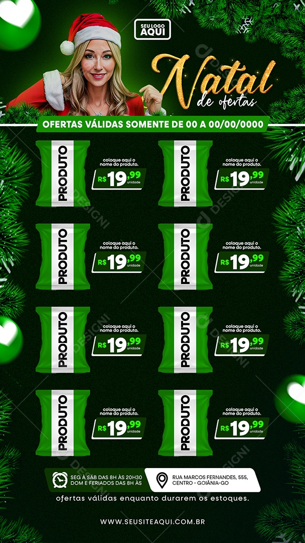 Story Supermercado Natal de ofertas Produto Social Media PSD Editável