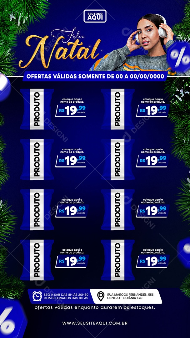 Story Supermercado Feliz Natal Ofertas Produto Social Media PSD Editável