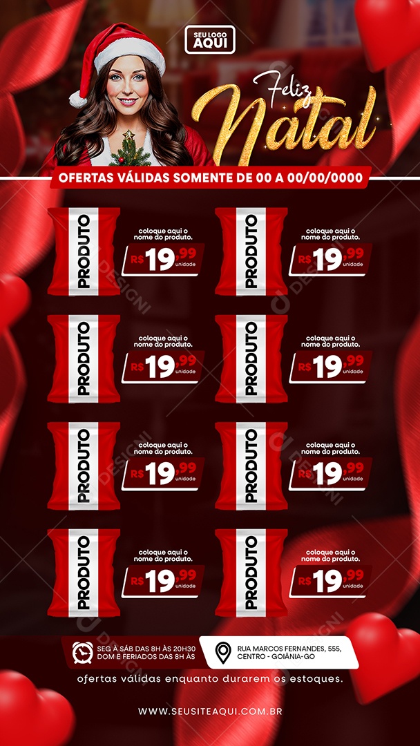 Story Social Media Feliz Natal Supermercado Ofertas Produto PSD Editável